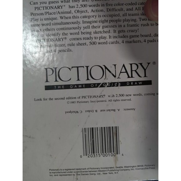 Vintage 1985 Pictionary The Game of Quick Draw 1st Ed REPLACEMENT EMPTY BOX ONLY - Picture 11 of 11